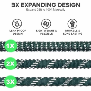 Tubo da Giardino Espandibile 50ft 75ft 100ft in PVC e Plastica Flessibile con Connettore Multiuso e Ugello - Product Image 2