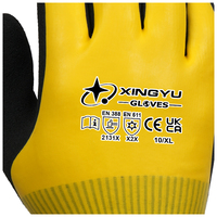 Guantes de Seguridad XINGYU de Calibre 15, Resistentes a Cortes, de HPPE Acrílico, con Revestimiento de Látex Arenoso, Resistentes al Frío, para Almacenes Frigoríficos, Térmicos, Invernales, Anti-Corte