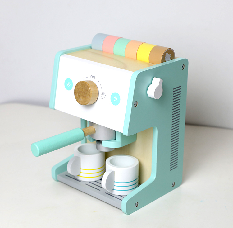 New Arrived High Quality Fashion Kitchen Toy Set Educational Toy Wooden Toys Coffee Machine