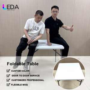 LEDA 2025 Offre Spéciale Table de salle à manger carrée minimaliste blanche pliante Fournitures de fête Table et chaise de mariage - Product Image 2