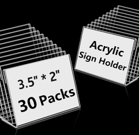 Support de signalisation en acrylique transparent sur mesure de 3,5 x 2 pouces