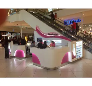 Großhandel Heißer Verkauf Rosa Shopping Mall möbel design Nagel Kiosk bar maniküre