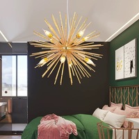 Simig éclairage Offres Spéciales unique rond en métal suspendus pendentif lampe spoutnik Sphère Lumière Lustre Pour la maison hôtel
