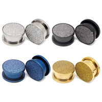 Ensemble de 10 boucles d'oreilles délicates en acier inoxydable, boucles d'oreilles à visser scintillantes et givrées, dilatateurs pour oreilles, dilatateurs pour le corps, piercing pour mariage