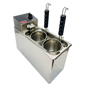 Olla eléctrica comercial de doble cabezal para cocinar fideos, de acero inoxidable 304, con ebullición automática, para tiendas de fideos y restaurantes de hot pot picante. - Product Image 1