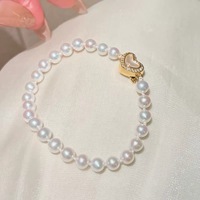 Ensemble de bijoux en perles, cadeau de Noël, collier, bracelet, boucles d'oreilles, perles d'eau douce rondes de 8 à 9 mm, argent 925, vente en gros pour femmes, sur mesure