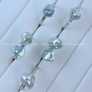 อุปกรณ์ทำเครื่องประดับมุก DIY 10537 แหวนเงินแท้ S925 แฟชั่นทันสมัย เครื่องประดับเงิน ลูกปัดขนาด 8-10 มม. ขนาด 6 มม. 8 มม. พร้อมฐานเปล่า - Product Image 4