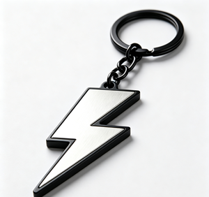 Lightning Bolt Metal Key Chain Stainless Steel <b>Keyring</b> Vintage Pendant Bag <b>Charm</b> Gift - Product Image 1