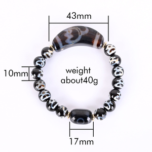 Pulsera de Cuentas de Ágata Dzi de 9 Ojos, Estilo Tibetano, Joyería de Moda con Cristales Naturales al por Mayor - Product Image 3