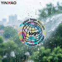 Autocollant décoratif pour vitre de voiture en vinyle durable, écologique, imperméable, découpé sur mesure, effet holographique, laser arc-en-ciel