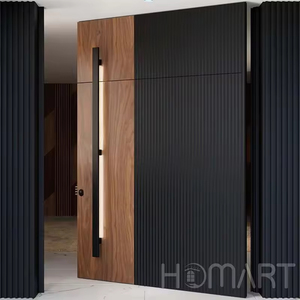 Portes d'entrée pivotantes extérieures en bois massif, dernier design de l'usine d'origine, entrée principale pour appartements et hôtels - Product Image 1