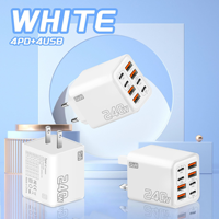 Chargeur multi-ports GaN à charge rapide USB PD 240W, 4 ports USB, 4 ports Type-C, adaptateur de charge rapide pour iPhone Samsung