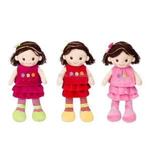 JM1305 Geeme Children Fabric Rag Doll with Embroidered Face