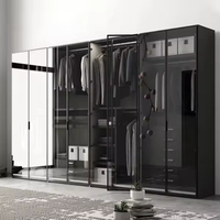 Armoire métallique noire en verre et aluminium pour chambre à coucher, style moderne, pour salon - Offre spéciale
