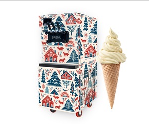 Brenu fabricación automática al por mayor precio servir Maquina De Sorvete máquina 3 sabores máquina de helados de mesa en casa - Product Image 1