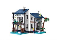Bloques de Construcción Modernos 3 en 1 de Plástico ABS para Villa de Vacaciones en la Playa con Luces - Juguete Educativo para Mayores de 14 Años