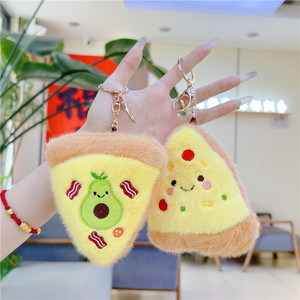 Cute Plushie Peluches Realistic Food Plush Keychain Charms Mini Plush Simulation Food <b>Shaped</b> Fruit Avocado apple <b>Pizza</b> Keychains - Product Image 4
