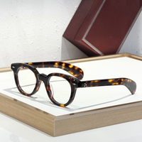 Gafas de Diseño Vintage Unisex TR90, Redondas, con Protección Anti Luz Azul, Patillas Gruesas de Acetato, Montura Sólida para Lectura, Nuevas