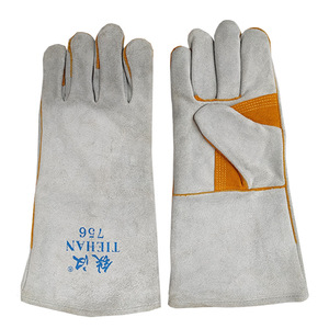 Iron Man 756 Welding <b>Gloves</b> Long Style Double Layer Cowhide Reinforced Fingers Fireproof Heat Insulating - Product Image 5