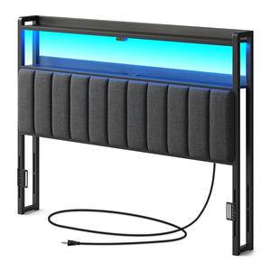 Cabecera Acolchada Moderna con Altura Ajustable y Almacenamiento para Cama Queen Size - Muebles de Dormitorio - Product Image 1