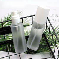 Flacon pulvérisateur rond en PET dépoli de 100 ml, très vendu, avec bouchon pompe à brume sérigraphié pour toner cosmétique pour animaux de compagnie