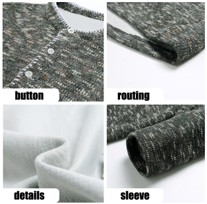 Haut en tricot Henley pour homme en mélange de polyester et de coton ---- Chemise classique unie à boutons, style rétro décontracté pour le trajet quotidien et la vie de tous les jours - Product Image 6