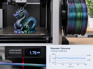 เส้นพลาสติก PLA ยี่ห้อ Yiqiu3D รุ่น Chameleon Magic Series ขนาด 1.75 มม. น้ำหนัก 1 กก. สำหรับเครื่องพิมพ์ 3 มิติ ให้ประกายระยิบระยับ ช่วยปกปิดรอยต่อระหว่างชั้นพิมพ์ สำหรับ Bambu Lab - Product Image 2