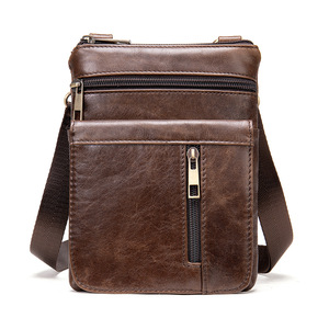 Borsa a tracolla firmata Vintage in vera pelle borsa a tracolla da <span class=keywords><strong>uomo</strong></span> con tasche e tracolla regolabile - Product Image 2