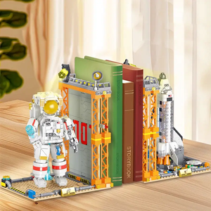 Sujetalibros con temática espacial STEM de 1623 piezas con luces para niños, juguete educativo DIY con cohetes y estrellas brillantes - Product Image 6