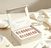 Emballage cadeau magnétique de luxe personnalisé en carton pour faux ongles à presser, cosmétiques, présentation de marque de beauté, vente en gros