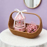 Panier de rangement vintage en PP tressé style pastoral pour pique-nique, arrangement floral, utilisation en salon – Cadeau Fête des Mères et Saint-Valentin