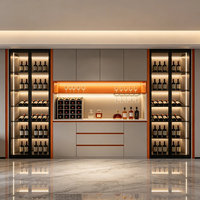 Meuble à vin et buffet combiné de luxe léger italien, minimaliste, écologique, à hauteur réglable, pour 10 bouteilles, pour salon