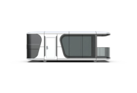 Maison conteneur modulaire de luxe préfabriquée en forme de capsule spatiale pour location en station balnéaire en bord de lac et prête à être expédiée