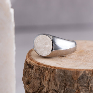 Round Flat Titanium Steel <b>Ring</b> Silver Gold SA425 Geometric Jewelry Gift - Product Image 2