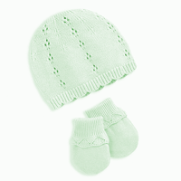 Conjunto de gorro y manoplas de punto de bebé de algodón 100%, accesorios bonitos y suaves