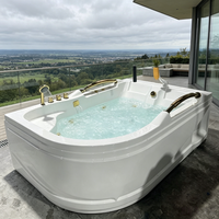 Baignoire Jacuzzi de luxe 1800x1200mm, baignoire à remous rectangulaire autoportante, moderne, pour hôtel, bain profond et massage