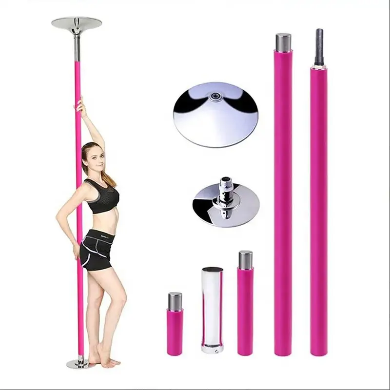 Portatile rimovibile 360 Spinning Static 45mm Silicone Dance Stripper Pole per Exercise Club Party Pub Home