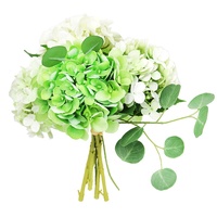 Dekorasi pernikahan 33cm panjang bunga Hydrangea buatan bundel bunga mawar campuran