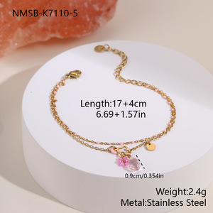 Pulseras y <span class=keywords><strong>Brazaletes</strong></span> Elegantes con Dijes de Trébol para Mujeres Modernas, Joyería de Moda - Product Image 2