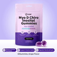 Gummies Myo D Chiro Inositol avec acide folique pour l'équilibre hormonal féminin, la santé ovarienne et le soutien du cycle menstruel