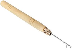 Haar verlängerung shaken Zug werkzeug Nadel fädler Mikro ringe Perlen Schlaufe Holzgriff - Product Image 6