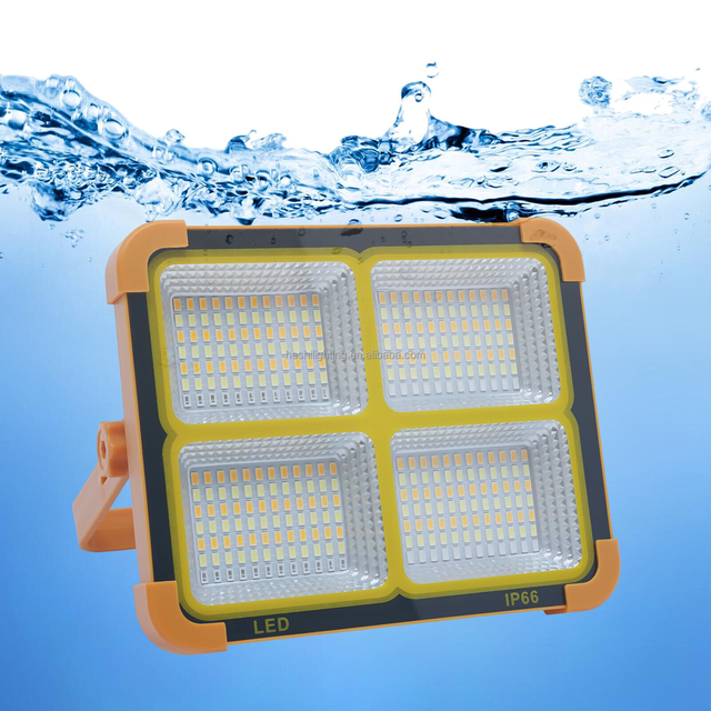 IP68 Waterproof Solar Flood Light Remote and Light Control Rechargeable Outdoor Camping Light