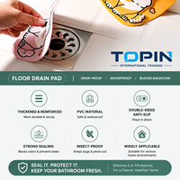 Tapis de sol en silicone motif dessin animé, anti-odeur, couvercle d'étanchéité pour drain de salle de bain, bouchon de vidange, couvercle d'étanchéité pour verre, marque TOPIN