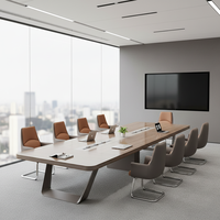 Ensemble de mobilier de bureau design moderne, table de conférence rectangulaire, style minimaliste, bureau de négociation pour hôtel, pour usage professionnel