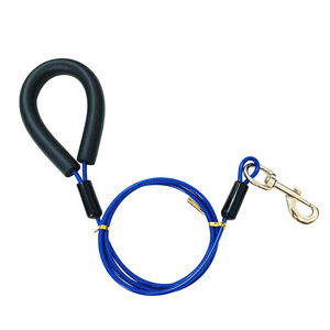 उच्च गुणवत्ता वाले काटने-प्रतिरोधी स्टील तार रस्सी कुत्ते पट्टा-टिकाऊ आउटडोर पालतू पट्टा, बड़े कुत्तों के लिए उपयुक्त, लॉकिंग बकसुआ के साथ - Product Image 1