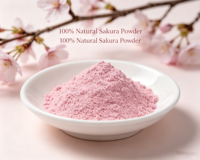 Poudre de Sakura Biologique de Qualité Alimentaire, Extrait Naturel de Fleur de Cerisier Séchée, pour Boissons, Lattes, Pâtisseries, Emballage Tambour