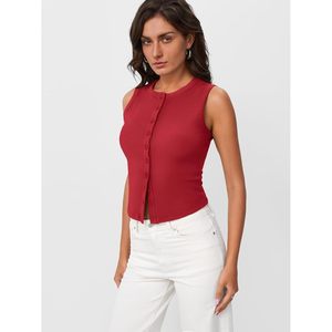 Débardeur court d'été personnalisé Queen pour femmes, chemises sans manches à boutons côtelés et respirantes, col carré, motif vierge, tricoté en satin - Product Image 1