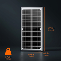 Panneau solaire monocristallin 10W avec cadre en aluminium, module PV étanche pour lampe de surveillance extérieure, charge de batterie 12V, personnalisable