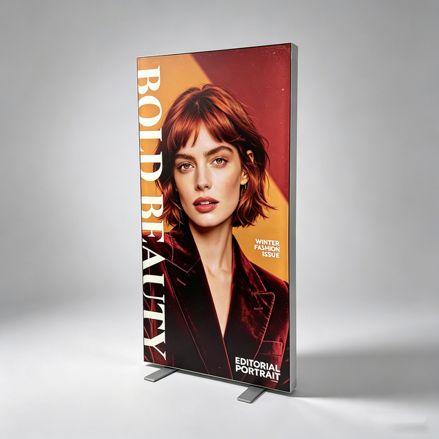 Aluminum Frameless SEG Fabric Light Box for Exhibition Use Floor-Standing Double-Sided Lightbox Modular Booth Backdrop Wall