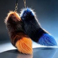 Porte-clés en queue de renard naturelle Followmee, accessoire de sac en fourrure magnifique, longueur 40 cm, porte-clés de voiture, véritable queue de renard moelleuse